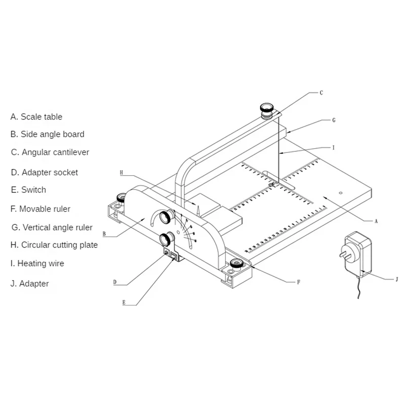 Electric Low Density Sponge Cutting Machine Light Household Foam Cutter 390x280mm Polystyrene Cutting Table