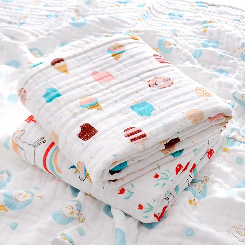 Baby Bath Towels Four-layer Pure Cotton Super Soft Absorbent Gauze Towel Newborn Quilt Summer Newborn Baby Children Blanket