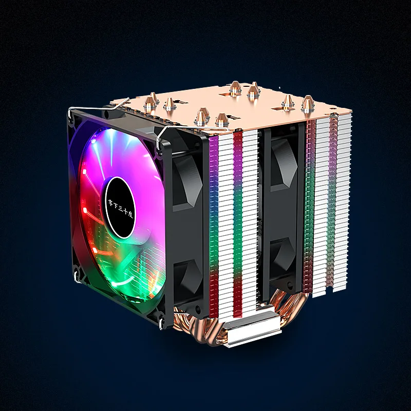 Di alta Qualità 6Heat-Pipes RGB 3PIN CPU del dispositivo di Raffreddamento di Raffreddamento Del Radiatore 3 Ventole Per AM2/AM3/AM4 LGA 1150 1155