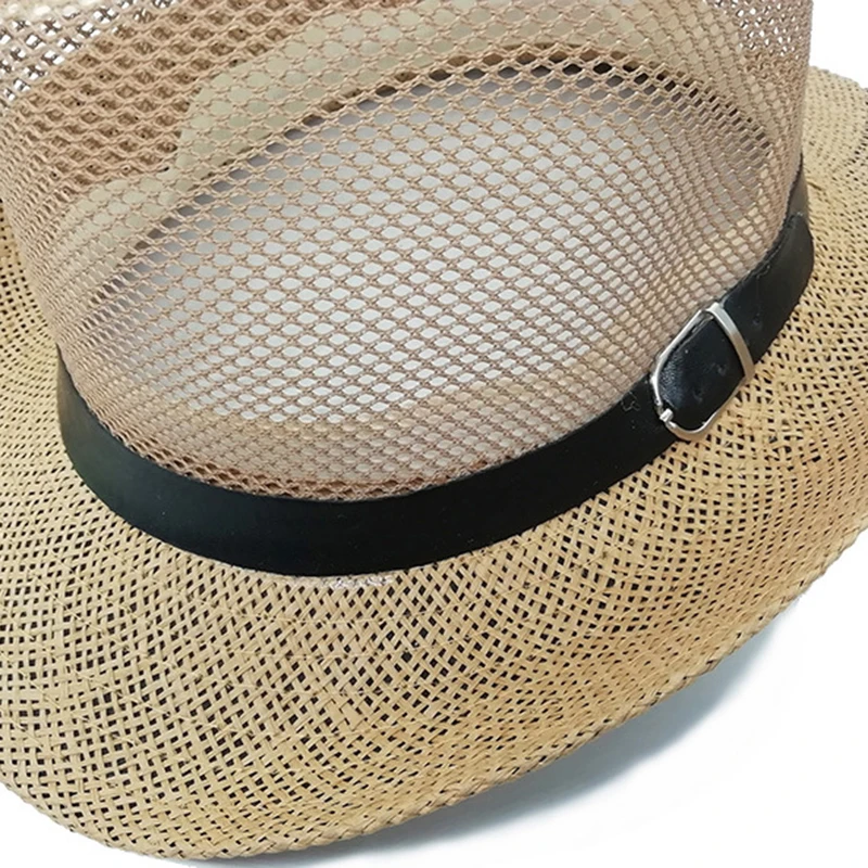 2021 New Fashion Summer Casual Unisex Beach Brim Jazz Sun Hat Panama Hat Paper Straw Women Men Cap With Breathable