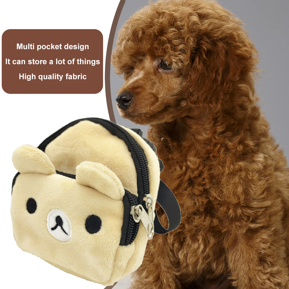 Cartoon Pet Self Backpack Adjustable Teddy Harness Outdoor Snack Bag Outdoor Travel Multi-pocket Carrier Snack Bag Accessories