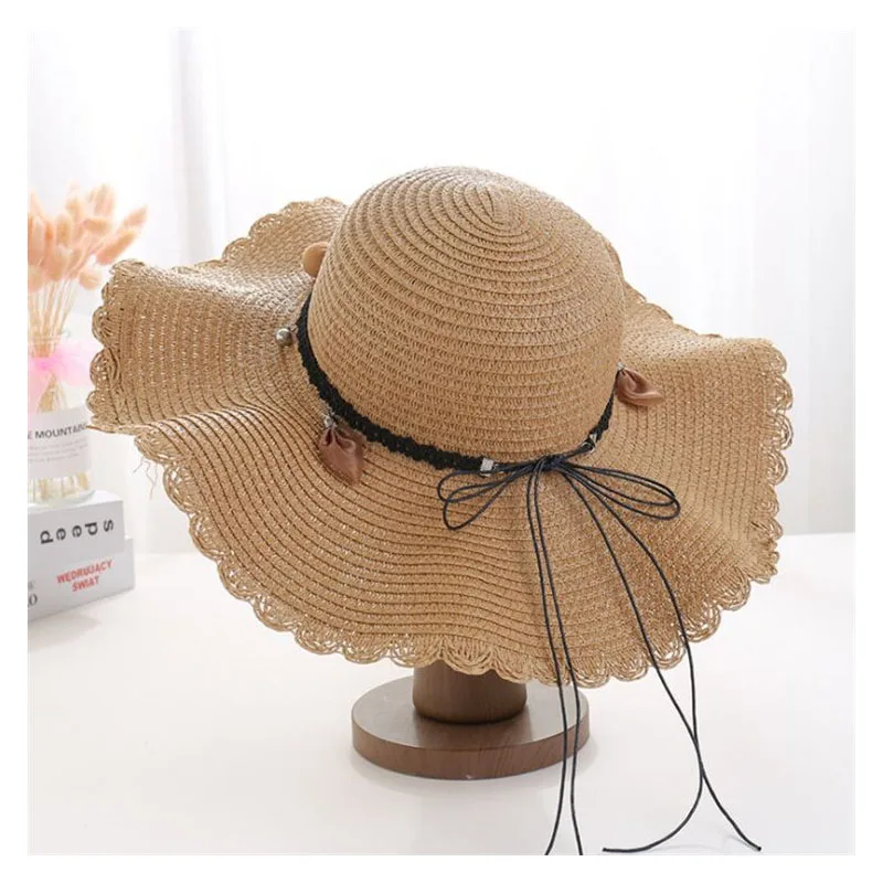 DONGYUN001 New summer floppy wide brim sun hat Women Straw hat Cap Outdoor holiday Lady beach Casual floral Panama hat
