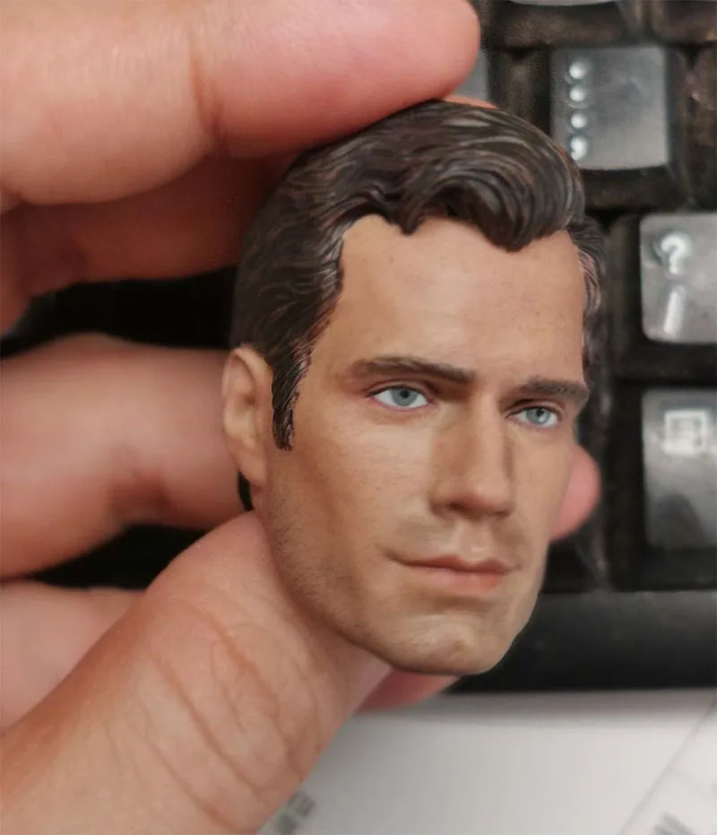 1/6 Henry Cavill Head Sculpt Hero Head Carving Model Fit 12'' Male Soldier Action Figure Body Dolls