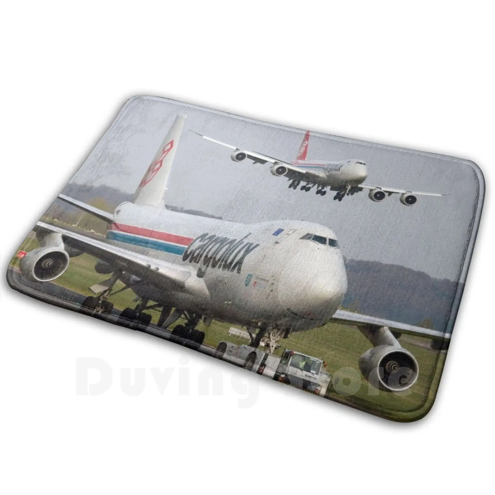 Alfombra doble Cargolux, cojín suave Cargolux 747 Boeing Plane Spotting