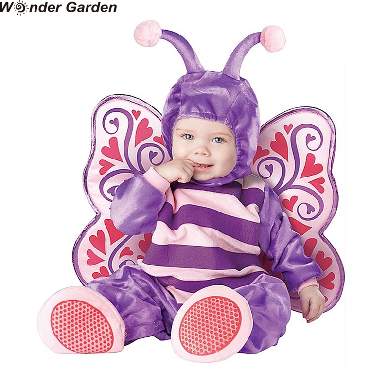 Wonder Garden Infant Toddlers Baby Girls Butterfly Wings Costume Halloween Cosplay Costumes Christmas Purim Holiday Jumpsuit