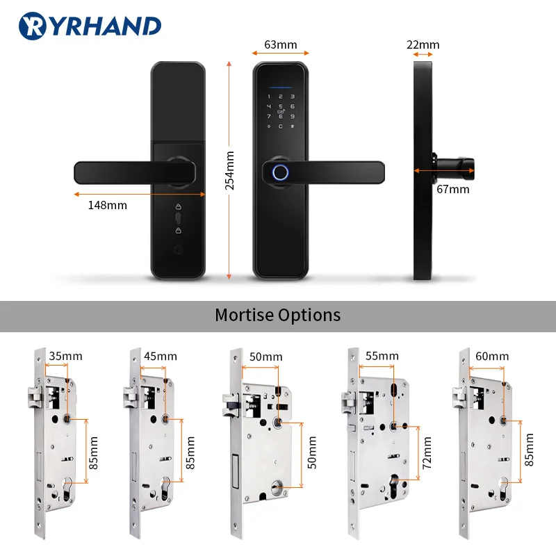 Kunci pintu elektronik, cerdas, keamanan sidik jari biometrik Tuya, tahan air, aplikasi WiFi cerdas, kata sandi, kunci pintu elektronik