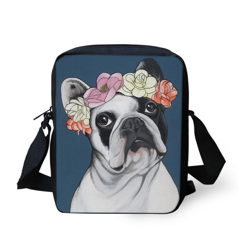 Flaps Messenger Bags Small Cute Women Bags Little Bulldogs Prints Pattern Girls Boys Crossbody Bag Fashion Shoulder Purses