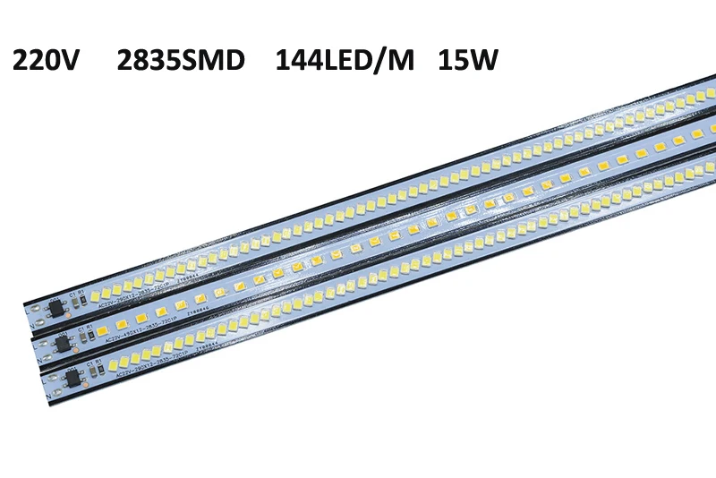  200pcs/lot  Shaped Led Bar Lights 144leds/m 220V/230V Cold White 20W 100cm Aluminium Profile Kitchen Light PC Cabinet