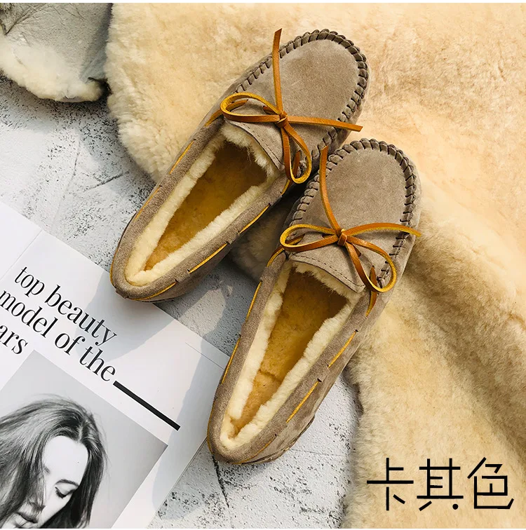 China\'s top quality snow boots in 2021, real sheepskin 100% natural wool woman flats women loafers free delivery,  women\'s shoes