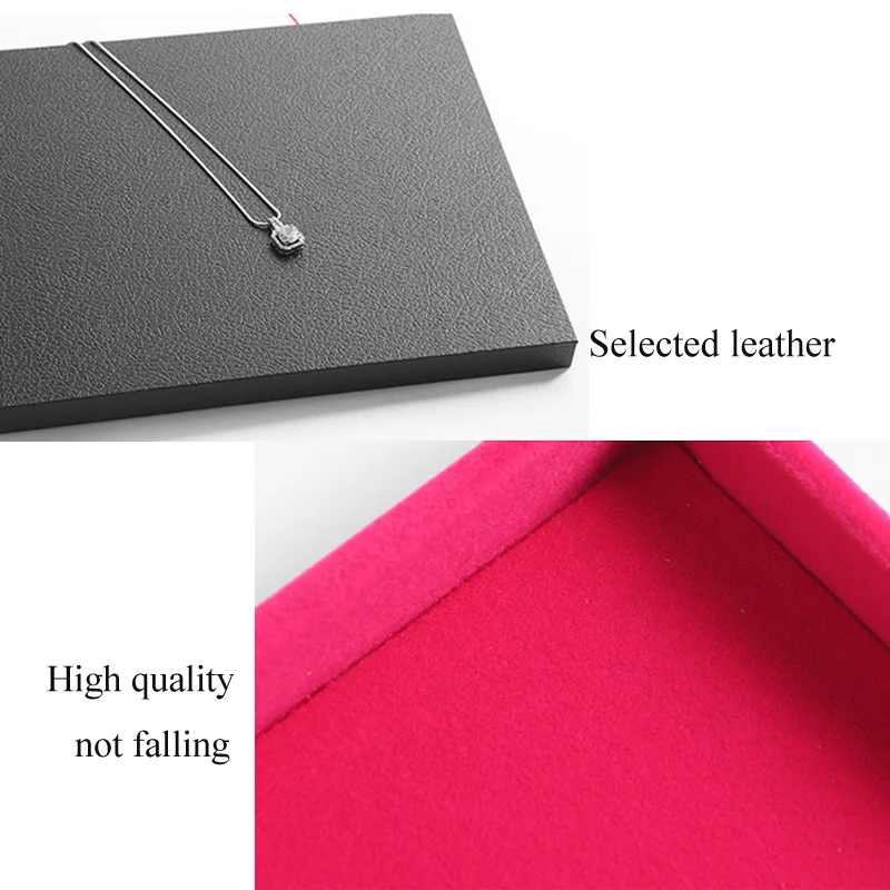 Black/Rose red Small Jewellery Necklace tray Jewelry Organizer Earrings Rings BraceletS Flat Empty Plate Jewelry Display Stand