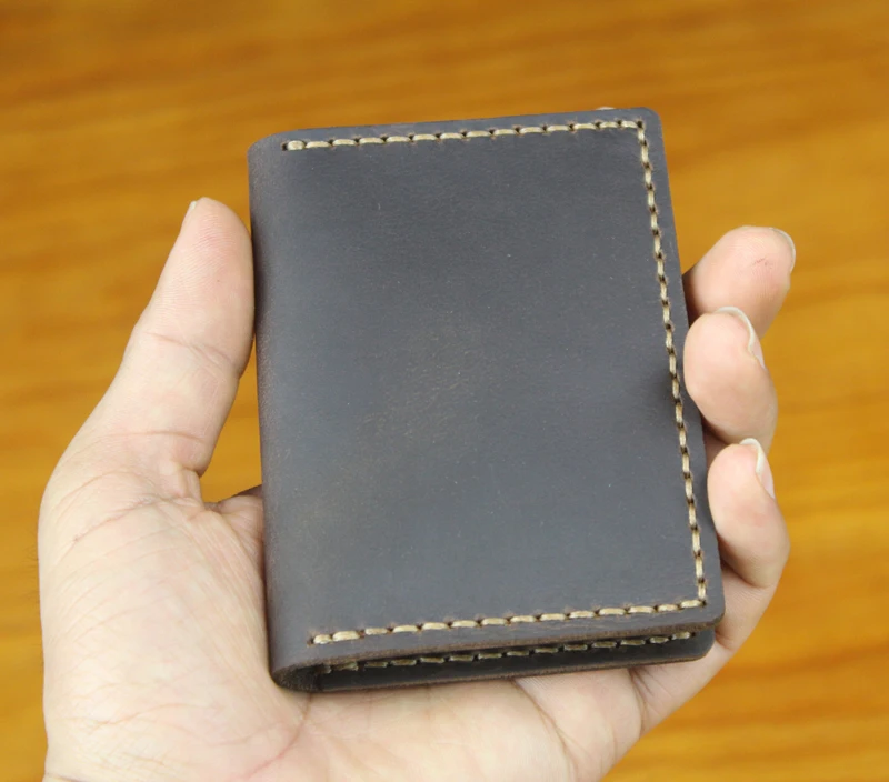 Luxury Handmade Genuine Leather Business Card Holder Men Leather Credit Card Case Small Women Card ID Holder Cover Card Wallet