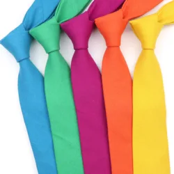 Solid Linen Tie 6cm Slim Necktie Candy Color Leisure For Men Wedding Social Party Suit Gift Pink Black Skinny Daily Accessory