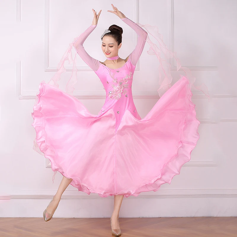 

pink ballroom dance dresses Waltz dress social dance dress Lyrical dance costume ball dress swing dress for ballroom dancing