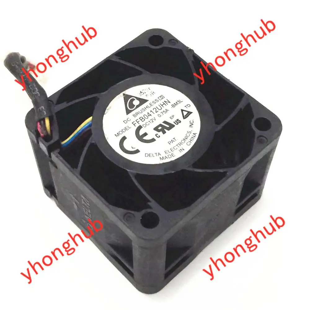 

Delta Electronics FFB0412UHN BM3L DC 12V 0.75A 40x40x28mm Server Cooling Fan