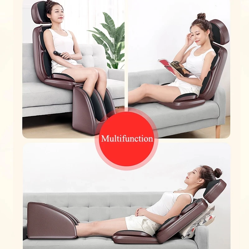 Syeosye Electric Massage Chair For Cushion Heating Vibrating Body Massager Shoulder Neck Waist Relax LEK 918L