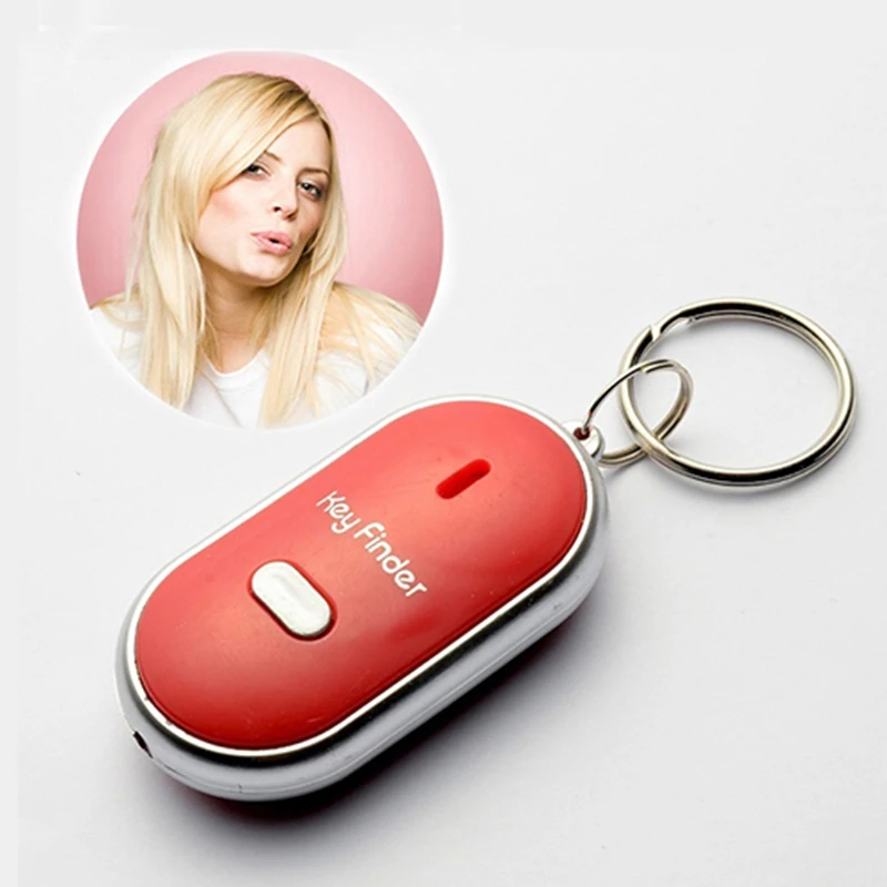 Unterstützung Dropshipping Anti-Verloren LED Key Finder Finden Locator Keychain Pfeife Signaltöne Sound Control Taschenlampe
