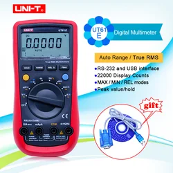 UNI-T UT61E Digital Multimeter True rms Auto Range UT61B/C/D/E AC DC Meter Data Hold Multimetro 9V Rechargeable Battery