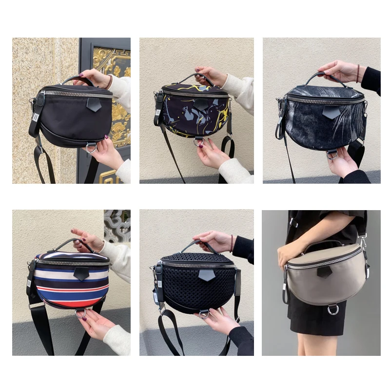 Damska torebka na ramię typu crossbody z materiału Oxford