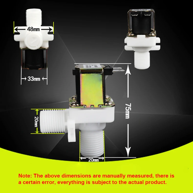 1/2' Kunststoff-Motor-Magnetventil mit hoher Temperaturbeständigkeit 100 ℃ Trinkbrunnen Rechtwinkliges Magnetventil 12V 24V 220V – Detail 1