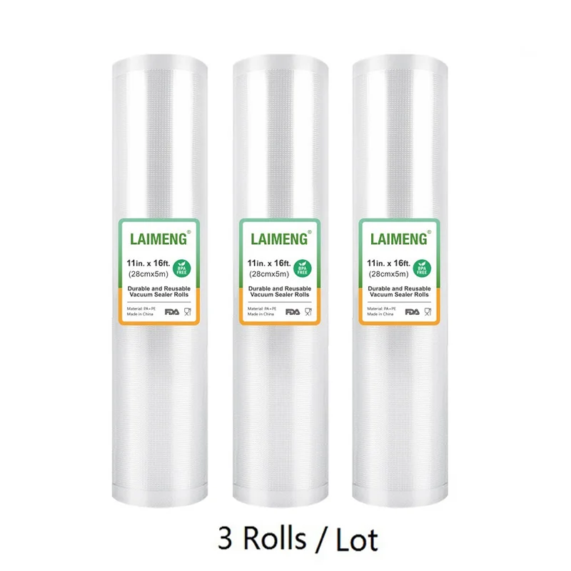 أكياس سدادة فراغية من YUMYTH ، أكياس من الدرجة الغذائية ، أكياس Sous Vide ، خالية من مادة BPA ، حزمة فراغية منزلية ، أكياس بلاستيكية للتخزين ، 3 لفات