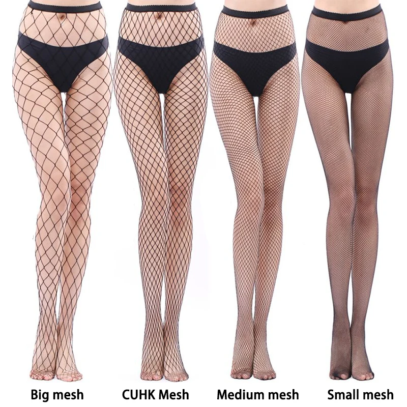 Mesh Stockings Fishnets Tights White Black Gothic Clothes Sexy Underwear Women\'s Erotic Sexy Lingerie Pantyhose Long With cutout