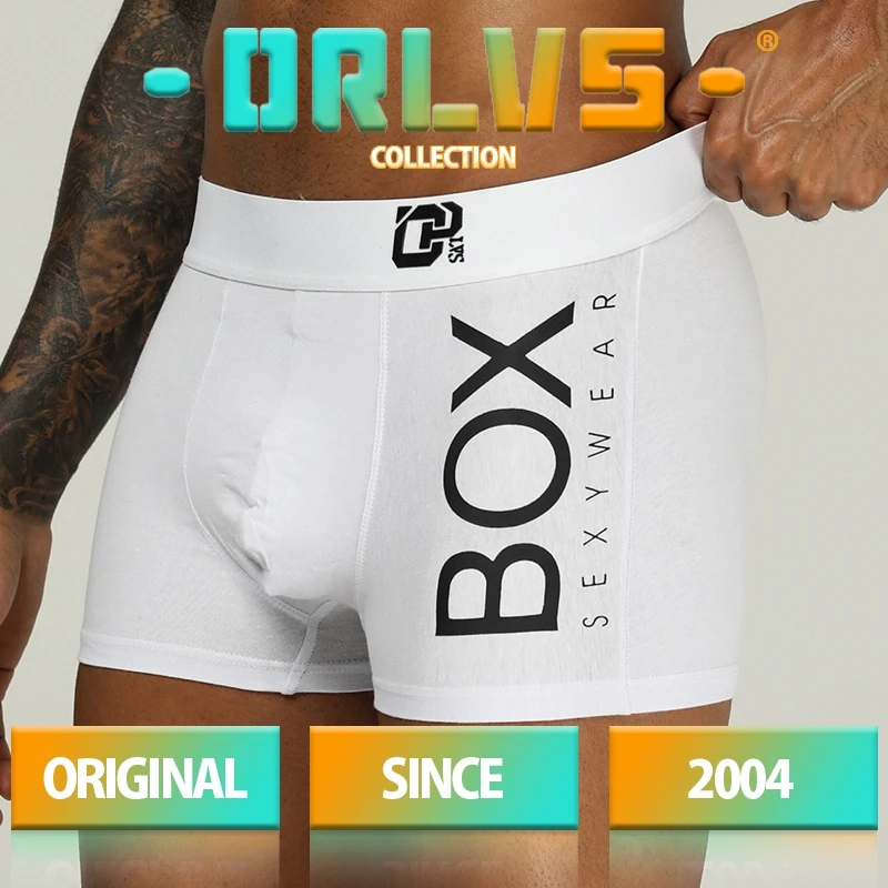 ORLVS Brand Men Underwear Sexy Boxers Cotton Breathable Comfortable Underpants Penis Pouch Male Panties Cueca Tanga Men Shorts