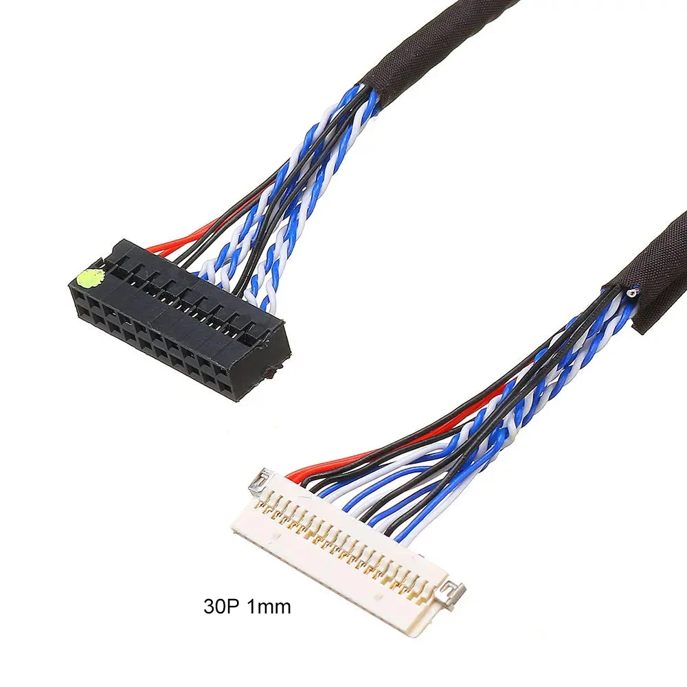 Placa de controlador de pantalla LCD Universal, Cable de pantalla LVDS, paso de pin de 1mm, 25/40/60cm, 20 pines, DF19-20-D8, 1 canal, 6 bits, 8 bits, 20P