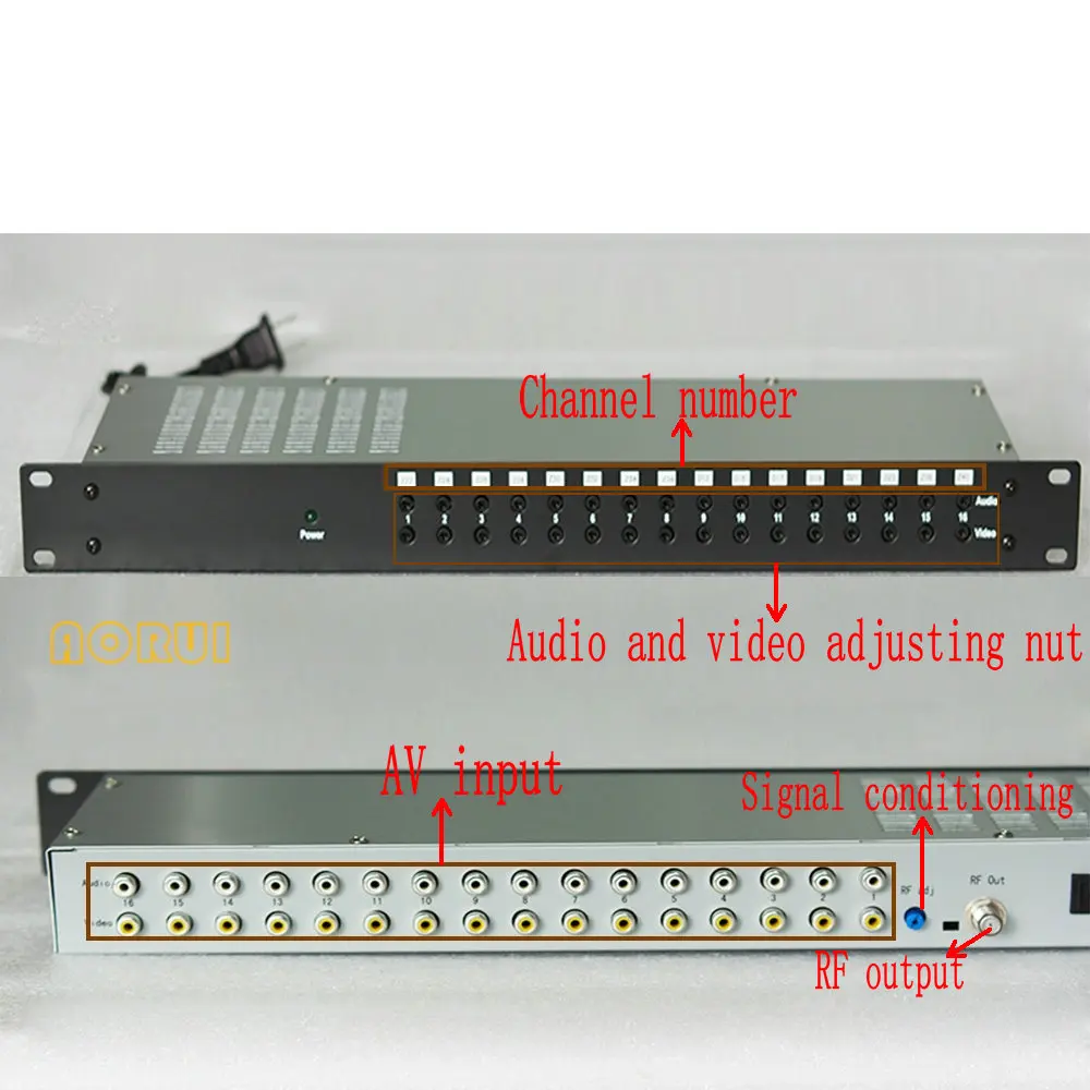 Imagem -06 - Modulador Analógico av para rf Radio Frequency Hotel Hotel Equipamentos de Front-end do Sistema de tv a Cabo av de Áudio e Vídeo para Analo 16-canal