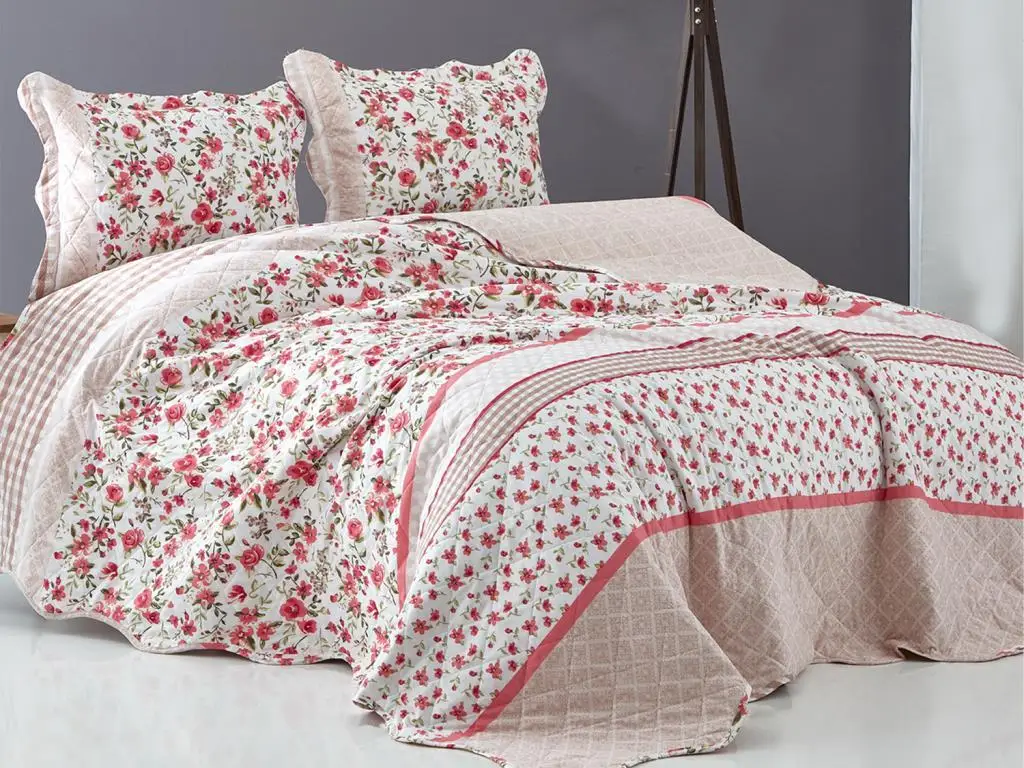 Çeyizdiyarı Belen Double Bed Cover Salmon