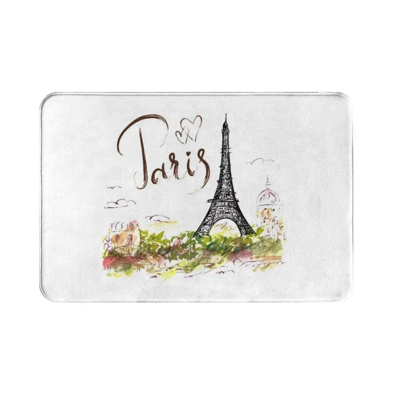 Eiffel Tower Carpet Mat Rug Cushion Soft Non-Slip Paris France Watch Covers Cups Blouses Vinyls Decorative Fabrics Sees