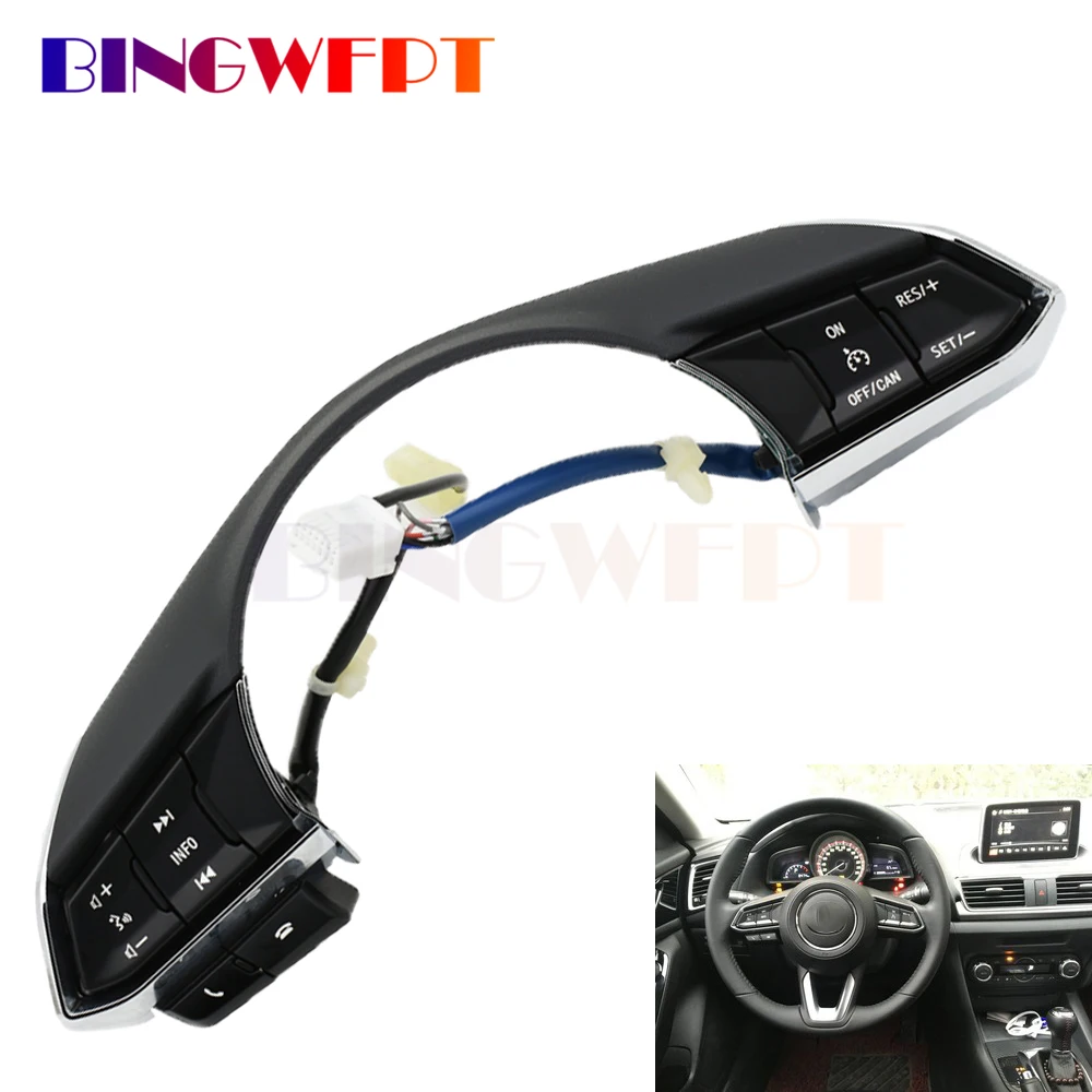 

Audio Volume Bluetooth Cruise Control Switch Button MMultimedia Steering Wheel Switch For Mazda 3 Axela Atenza Cx5 Cx-4 Cx-5