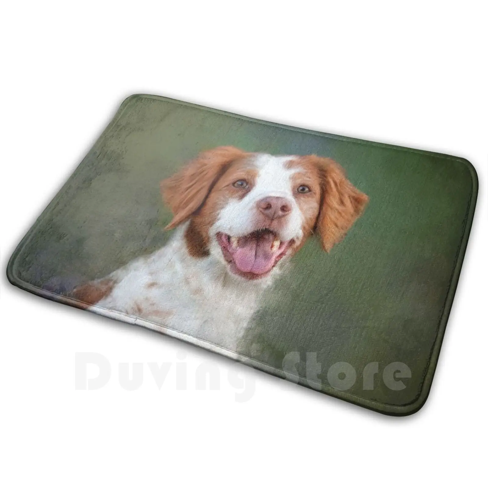Brittany Spaniel perro arte alfombra alfombra cojín suave Brittany Spaniel Brittany Spaniel perro raza aceite Animal mascota Pooch