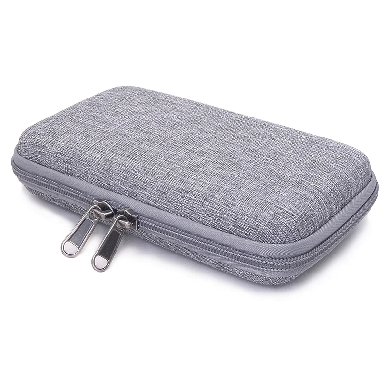 USB External Hard Disk Drive HDD Hard shell bag Grey Travel Carrying Protective Case for USD Disk Key electronic device cable