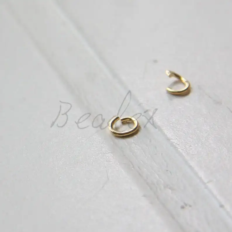 Solid Brass Opened Oval Jump Rings-5x4mm (21 Gauge) (319C)