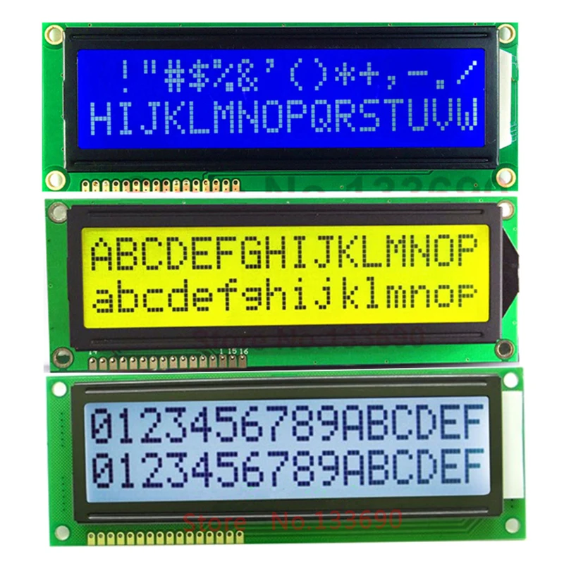 5PCS Larger LCD 1602 16x2 Largest Character Big Size Blue/Gray/Yellow Sreen Display Module 122*44MM HD44780 SPLC780D LMB162GBY