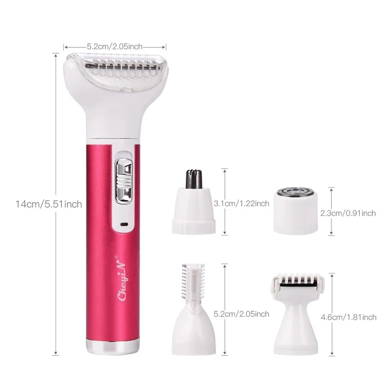 Razors 5 In 1 Electric Hair Remover Rechargeable Shaver Nose Hair Trimmer Eyebrow Shaper Leg Armpit Bikini Trimmer Lady Epilator