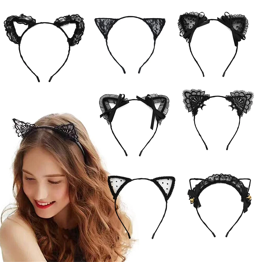 Kant Kat Oren Hoofdband Vrouwen Meisjes Haar Hoepel Party Decoratie Sexy Mooie Cosplay Halloween Kostuum Haaraccessoires