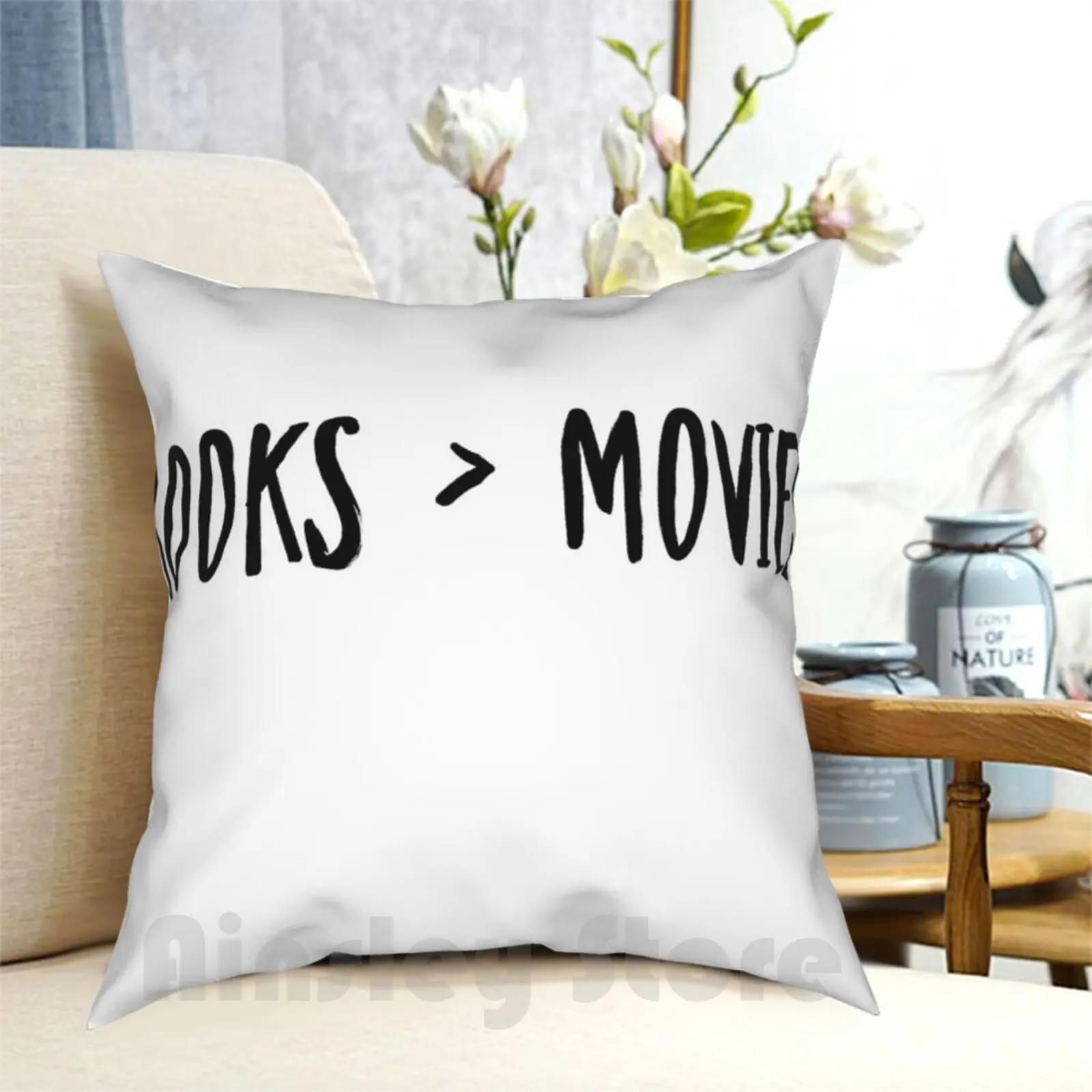 Books Movies Pillow Case Printed Home Soft Throw Pillow Books Movies