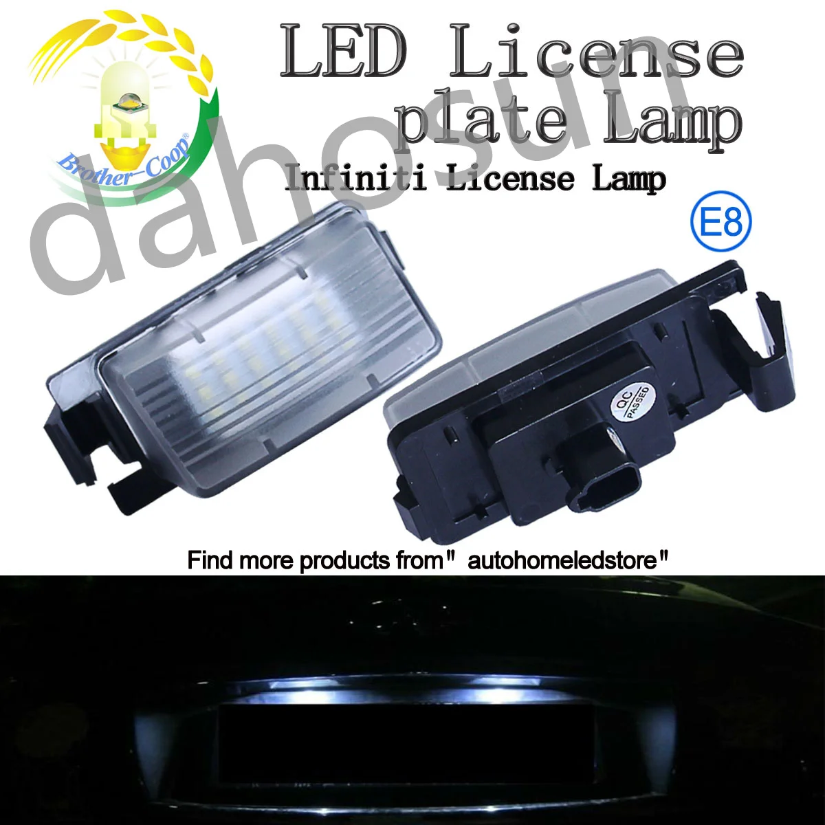 

2Pcs White LED License Plate Light Lamp Assembly Replacement For Nissan 350Z 370Z GT-R/Infiniti Q40 Q60 G25 G35 G37