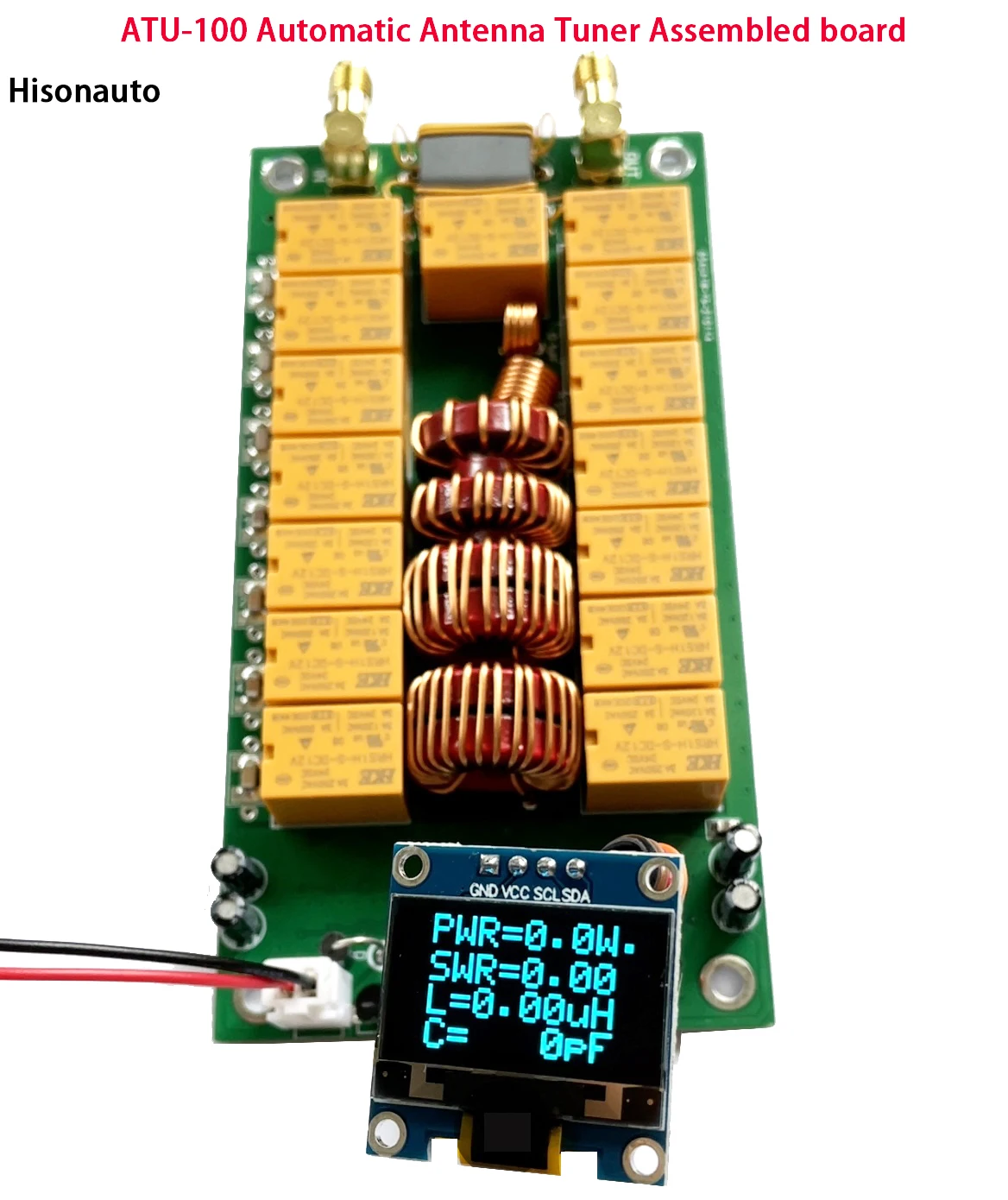 Hisonauto ATU-100 atu 100 DIY Kits 1.8-50MHz Automatic Antenna Tuner by N7DDC With OLED Firmware Programmed