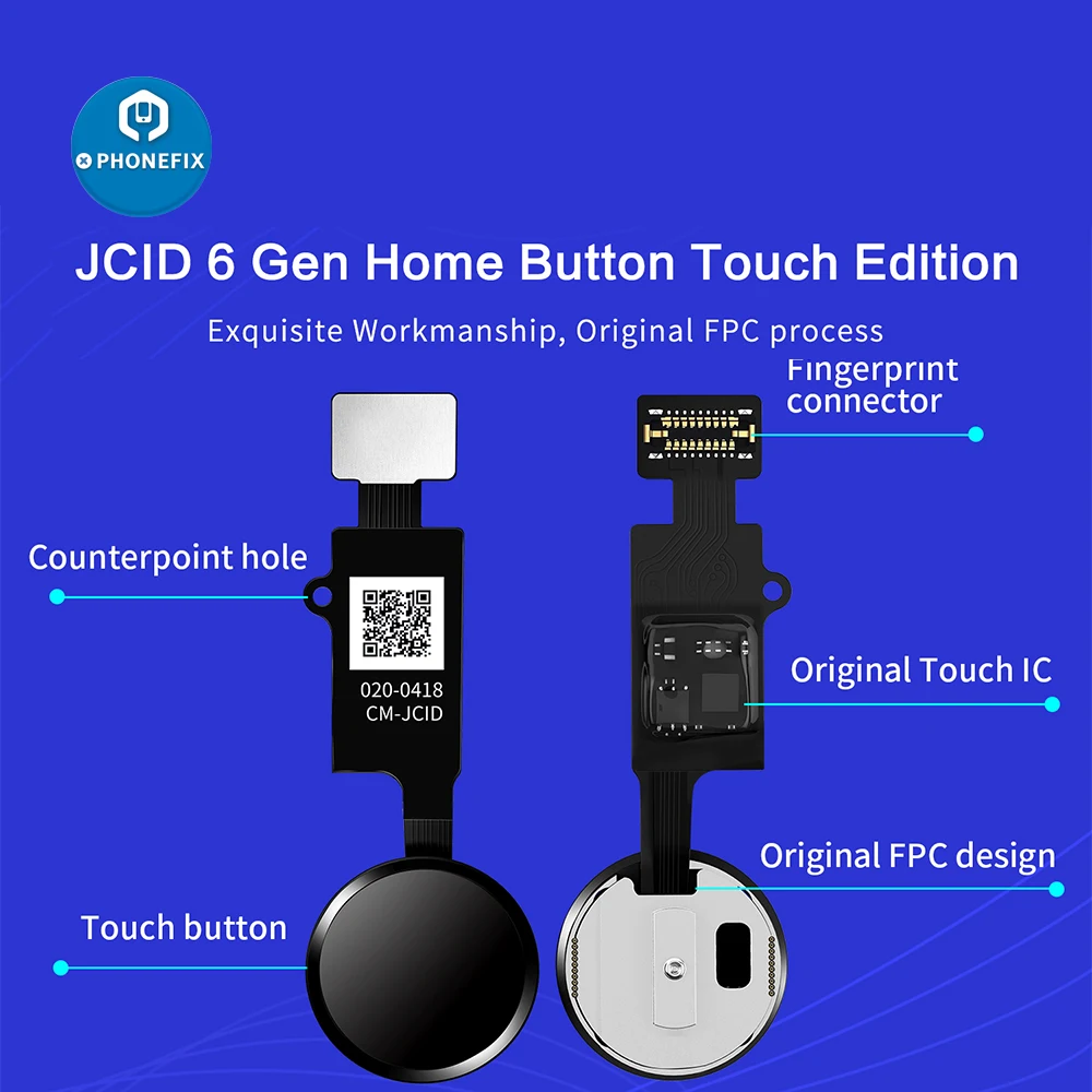 6th Generation Universal JCID 3D Home Button For iPhone 7 7P 8 8P Button Flex Cable Restore Button Replacement Return Functions