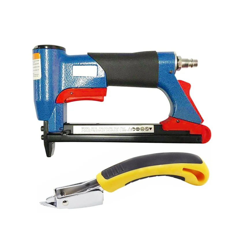 2 Pcs Pneumatic Air Stapler Nailer Fine Stapler Tool for Furniture Nailer Tool, 1 Pcs 15Cm & 1 Pcs 14.5x20x4.3Cm