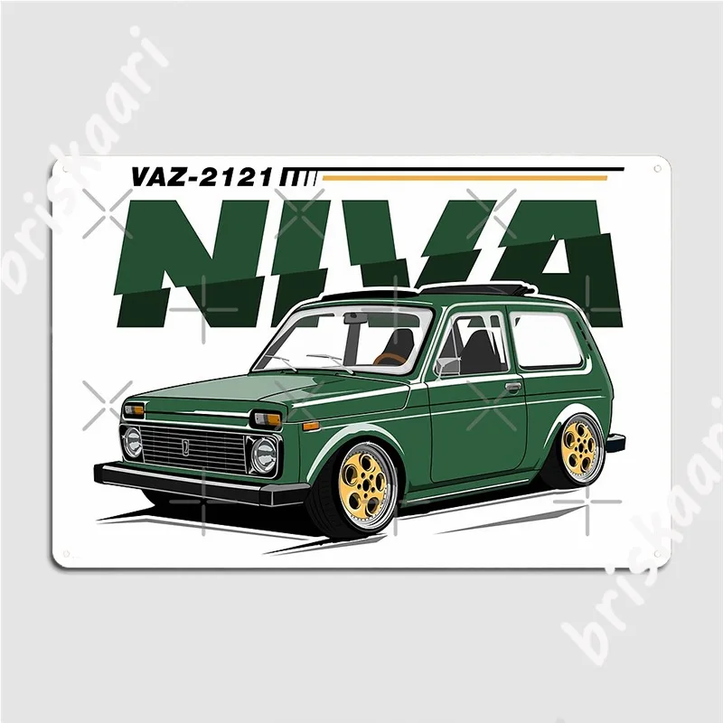 Lada Niva Vaz 2121 Metal Sign Club Party Funny Garage Club Plaques Tin Sign Poster