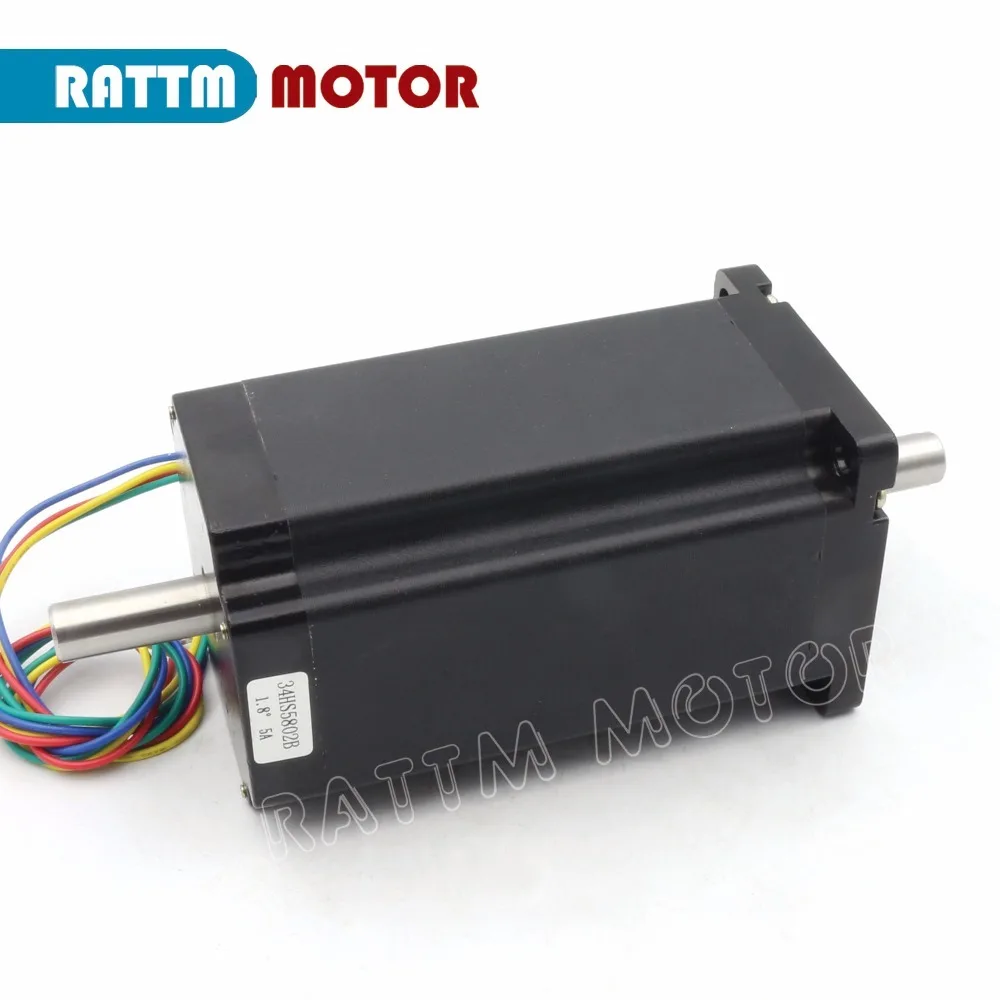 

RU ship NEMA34 34HS5802B Dual shaft 154mm/1600Oz-in 12N.m /5.0A CNC stepper motor for CNC Large Router Milling Machine