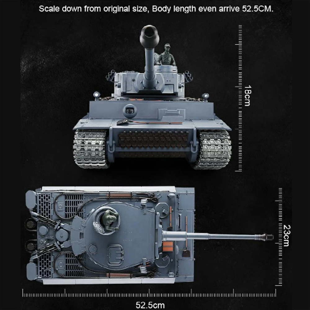 ドイツのタンクモデルtiger1,リモートコントロール玩具,第二次世界大戦,rtr,第二次世界大戦,軍隊モデル,ホビーグレード,1/16