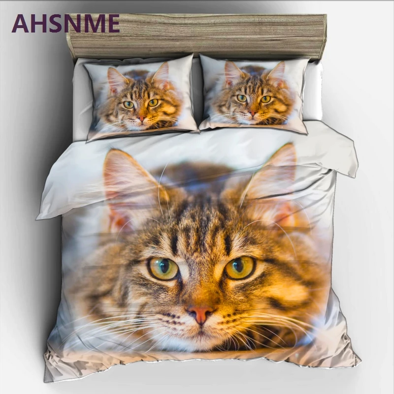 

AHSNME Cute Cat Rey ropa de cama Cat on the floor High-definition Print Quilt Cover Multi-Country Size AU/UA/EU/RU Bedding