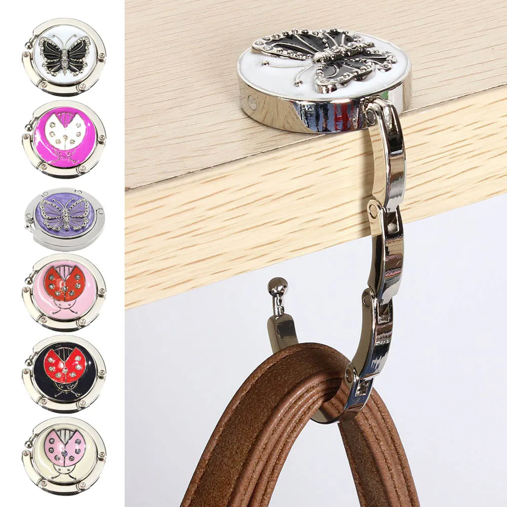 New Fashion Butterfly Beetle Purse Handbag Hook Folding Bag Hanger