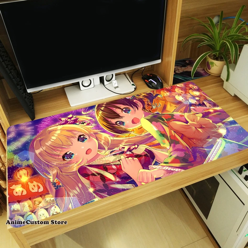 Game Hololive VTuber Oozora Subaru Large Thicken Mouse Pad Laptop Mice Mat Tabletop Keyboard Mat Anti-Slip Playmat Cosplay Gift