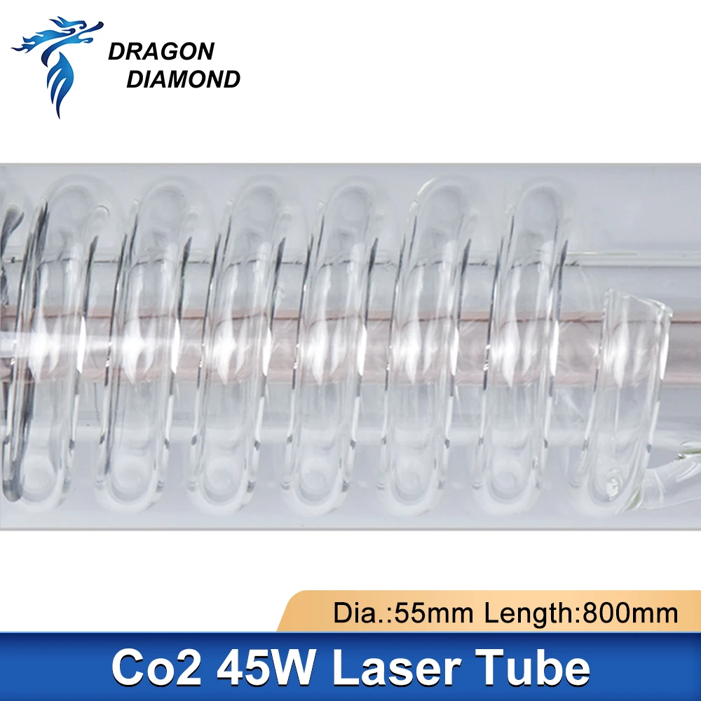 45W Co2 Tubo Do Laser Tubo Da Lâmpada Para 40W 50W Laser Power Supply Dia.50mm Comprimento 800mm Para 40/50WCo2 Máquina De Corte De Gravação A Laser