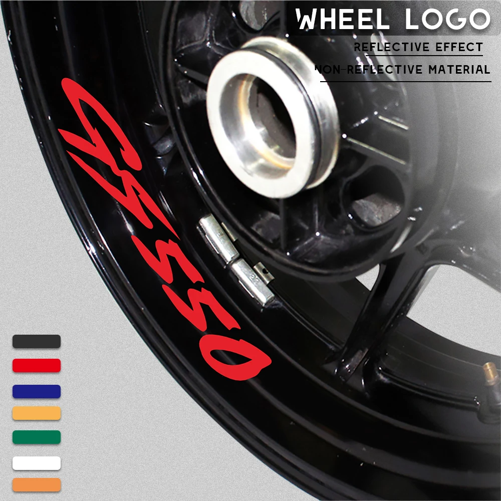 New Motorcycle Modified Wheel Sticker Waterproof Reflective Wheel Decal Color Wheel Side Strip for SUZUKI GS550 gs 550